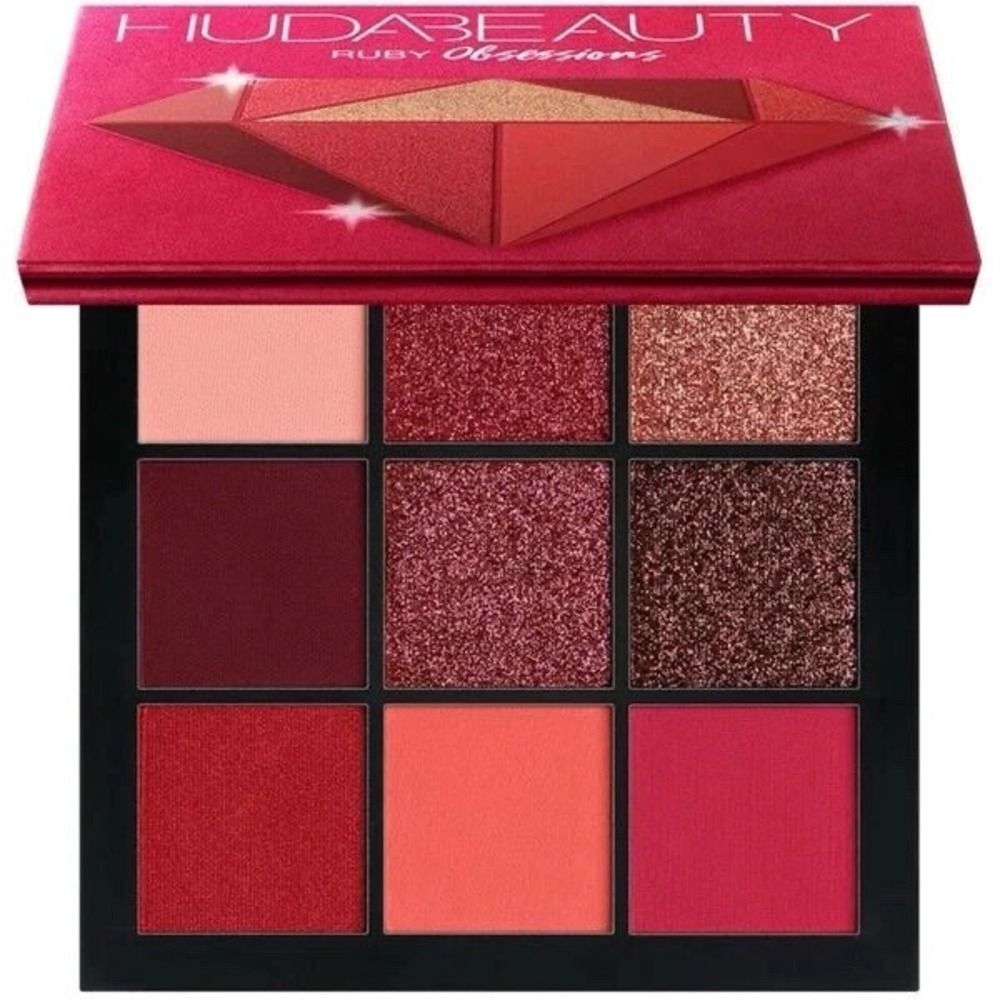 NIB HUDA BEAUTY Ruby Obsessions Eyeshadow Palette 9 Shades Colors Shimmer Matte